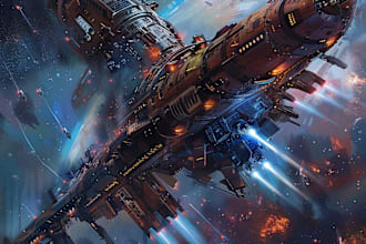 do a sci fi vehicle design and spaceship concept art