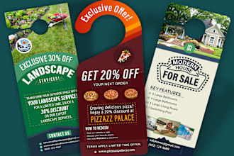 do door hanger, dl flyer flyer design,  postcard and poster design