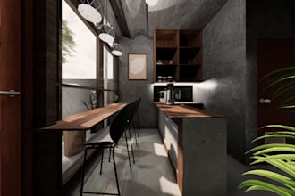 do photorealistic retail store, cafe, restaurant 3d interior