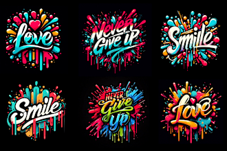 do unique graffiti text, logo and custom graffiti t shirt design