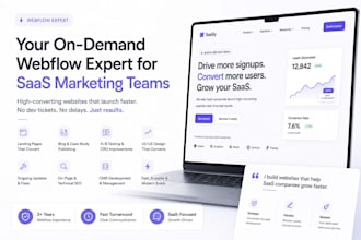 monthly webflow developer and SEO for your saas startup