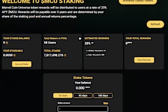 create staking website,dapp with smart contract integration