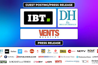 do press release, guest posting on ibtimes, deccan herald and vents magazine