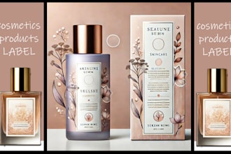 design perfume packaging, haircare, oil, logo, box, cosmetic labels or 3d mockup