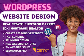 design real estate agent website investor carrot mortgage idx mls with wordpress