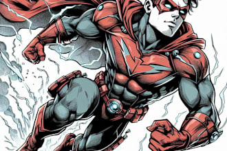 draw you a dc or marvel style comic book superhero character
