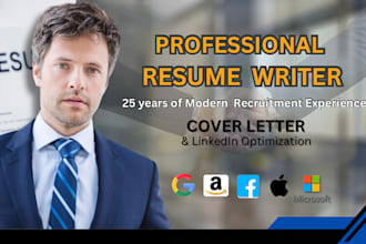 write professional resume writing, cover letter, cv and linkedin optimization