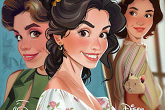 draw your portrait into a disney style cartoon