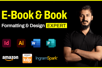 do formatting designing of book, report, cover page, pdf, print book, ebook