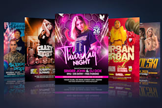 do flyer design for event, party, nightclub, concerts, dj and birthday