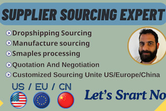 do supplier sourcing in US, cn, eu as your sourcing agent