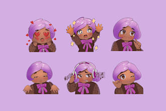 create custom cute chibi twitch emotes for your stream or discord, static