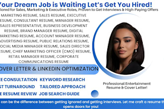 write a sales representative, consultant, executive, manager marketing resume