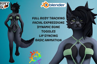 edit and create custom furry avatar, nsfw, for vrchat avatar and vtuber model