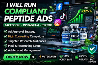fix peptide ads issues, run peptide ads, peptide marketing, fb ads, google ads