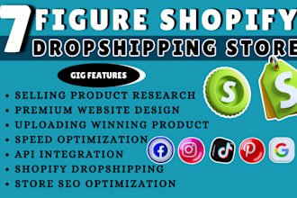 build 7 figure shopify dropshipping store, shopify website or shopify store