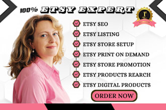 setup etsy shop, etsy print on demand, etsy digital product, etsy SEO, etsy rank