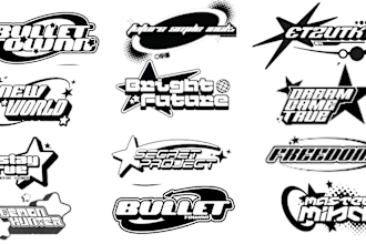 design a creative and custom y2k logo for your brand name