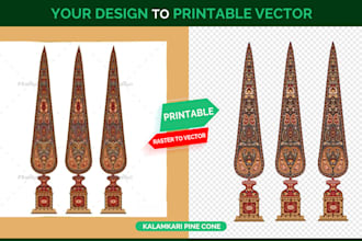 recreate, redesign or vectorize your complex design using illustrator