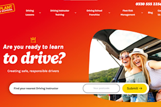 design driving school driving instructor website  elearning educational website