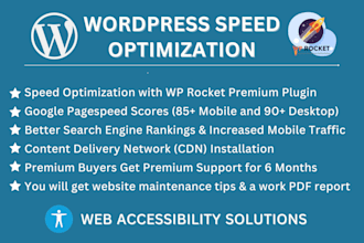 do speed optimization of wordpress website, web accessibility