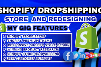 build shopify dropshipping store, create or design 7 figure shopify website