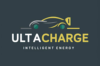 create a unique technology electric car charger company logo