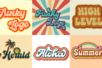 do or redo 70s retro, funky , hippie, psychedelic and font typography logo