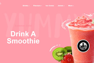 design vibrant beverages ecommerce website fruit, juice, smoothie shopify store