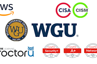 help in wgu assessments cisa cism aws and comptia certification