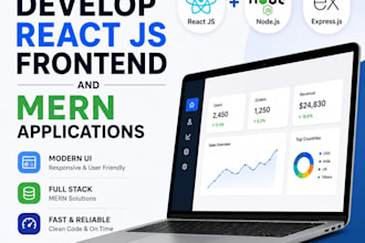 develop react js frontend and mern applications