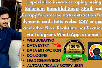 do web scraping data extraction automatically notify user