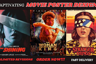 design cinematic movie poster, film poster, retro vintage poster