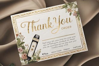 do elegant modern gift card thank you card designed