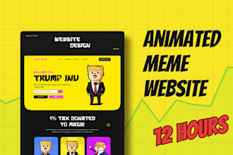 design memecoin website, crypto token website, wordpress, pepe meme, crypto logo