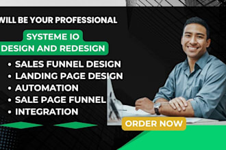build sales funnel in systeme io, clickfunnels, gohighlevel, landing page design