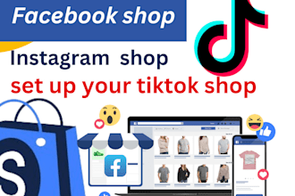 setup and optimize facebook, tiktok, instagram shop, ecommerce