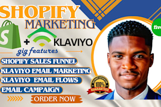 set up shopify klaviyo automated flow sales funnel and klaviyo email marketing