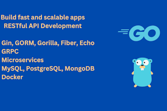 develop golang application, rest apis, grpc, microservices