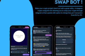 develop a telegram crypto swap or mixer bot includes deployment