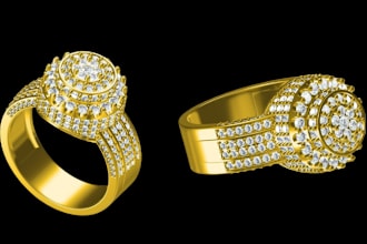 do hd quality jewelry image product model render retouching and editing