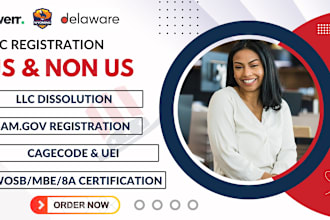 register llc, dissolve llc, llc registration for US, non US resident, wosb, mbe