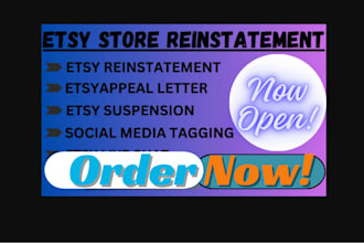 reinstate your suspended, restricted, etsy account within 24hrs