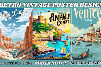 design retro vintage poster, travel poster, event poster, poster