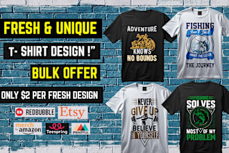do custom typography bulk t shirt designs for merch printful etsy teespring