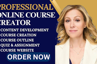 create online course content, course curriculum, lesson plans, elearning course