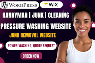 design handyman, junk, home cleaning, painting, pressure washing service website