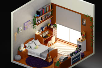 make you an isometric 3d room