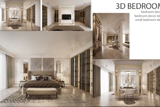 design 3d interior for your bedroom and living room