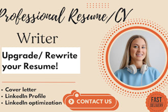 professional resume, CV, cover letter and linkedin profile writing services